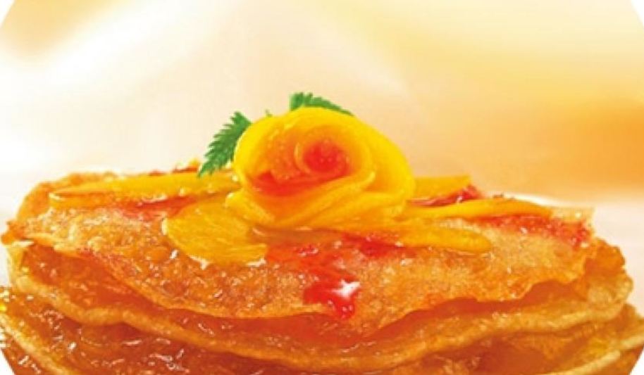 Рецепт шарлотки с персиками из блинчиков