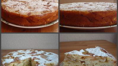 шарлотка с яблоками и облепиховым йогуртом