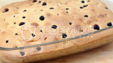 шарлотка с яблоками и ягодой