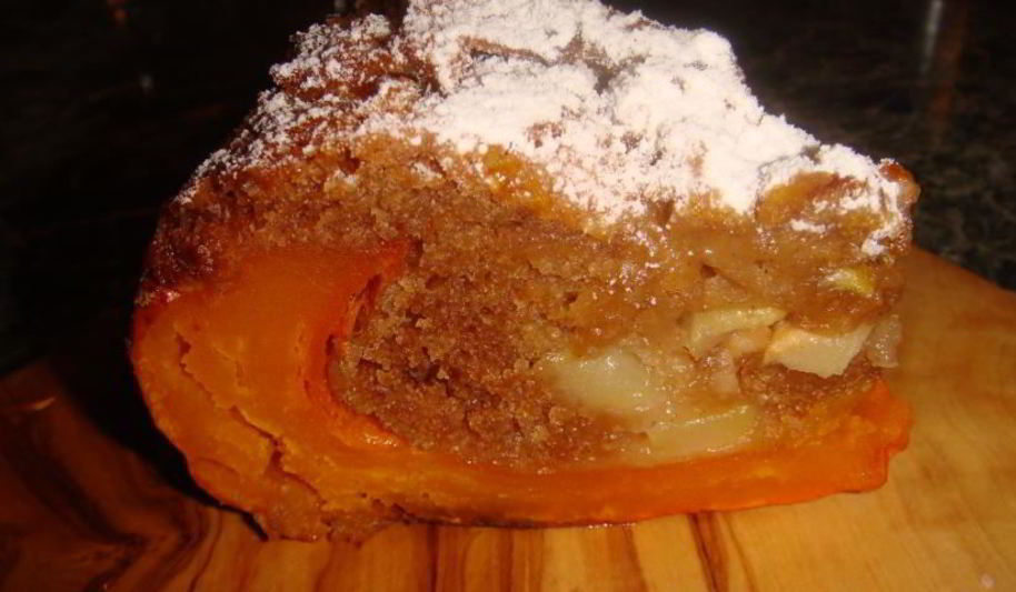 Рецепт шарлотки в тыкве хоккайдо