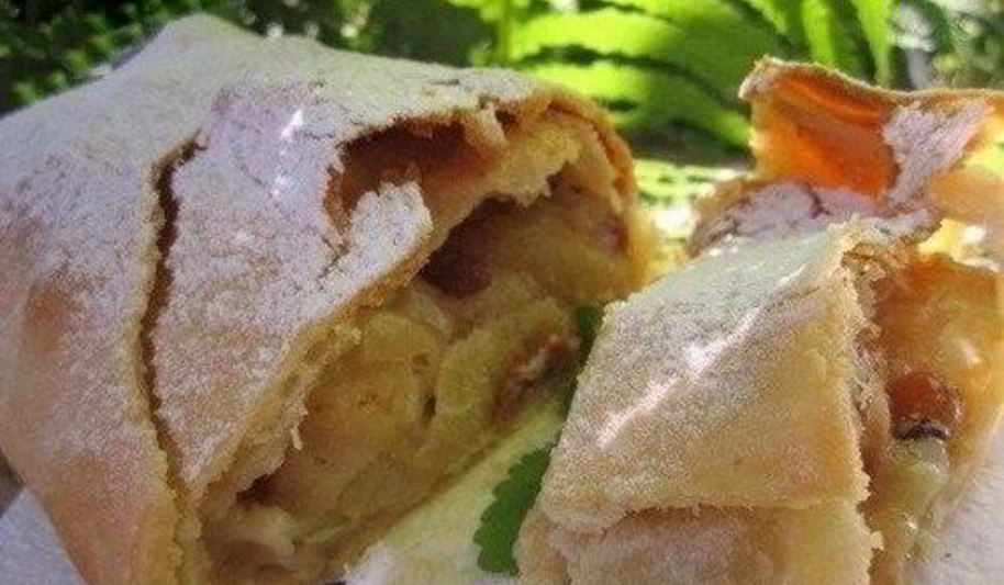 Рецепт домашнего яблочного штруделя с изюмом и корицей