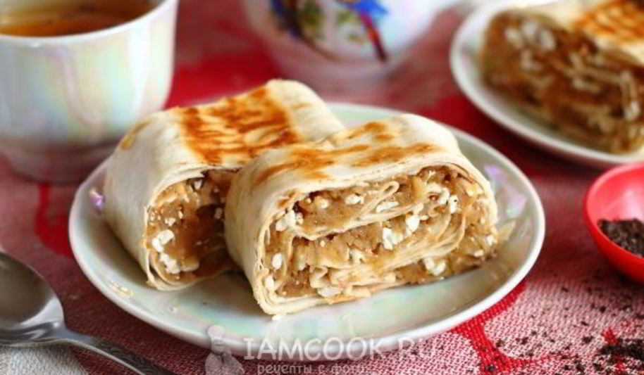 Рецепт ленивого штруделя из лаваша с яблоками