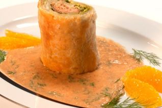 Штрудель с горбушей и нутовой пастой