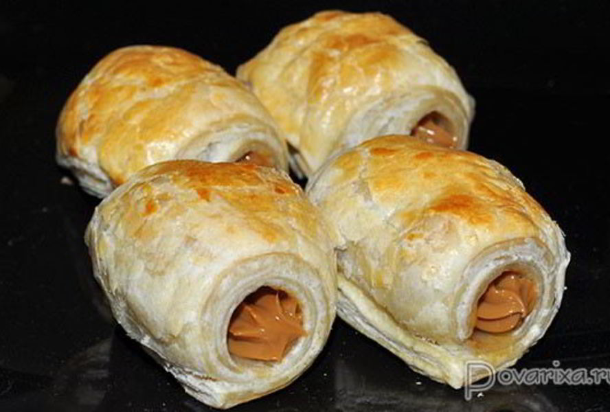 Слоеные трубочки с вареной сгущенкой