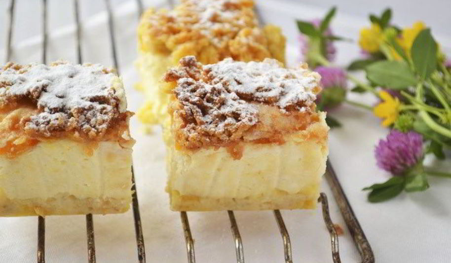 Рецепт сырника с персиками