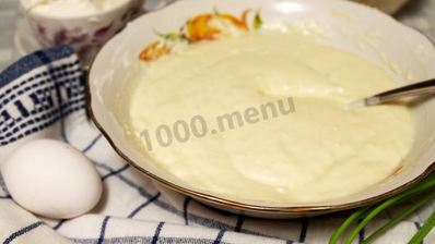 жидкое тесто на кефире и сметане