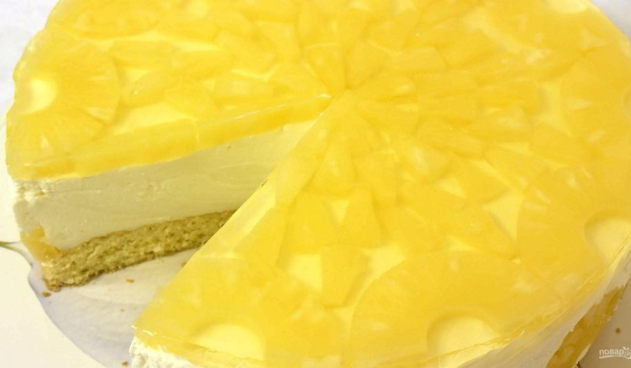 Рецепт йогуртового торта с ананасами
