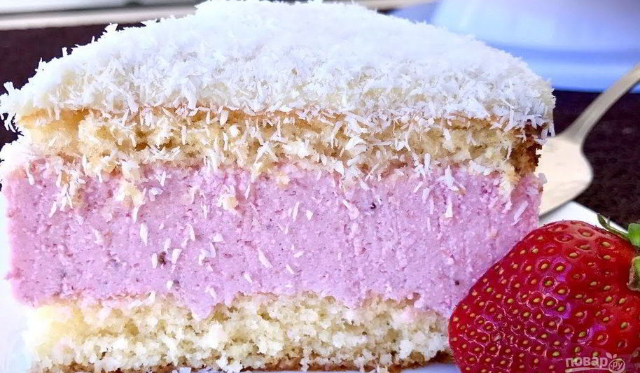 Рецепт клубнично-кокосового торт