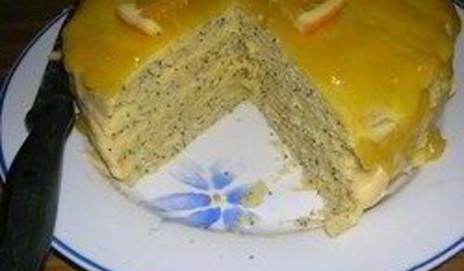 Рецепт макового торта с апельсиновой глазурью