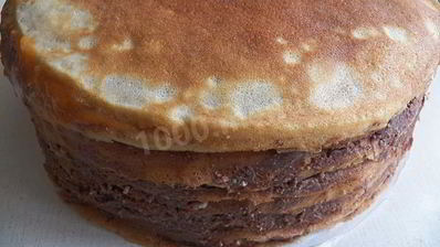 шоколадный блинный торт с творожным кремом