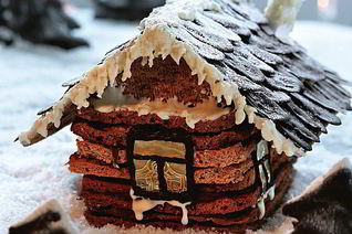 Торт Дом в шоколаде