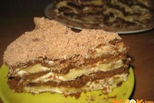 Торт из пряников с бананами