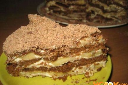 Торт из пряников с бананами