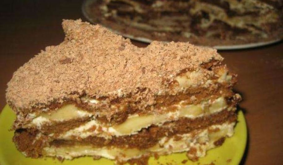 Рецепт торта из пряников с бананами