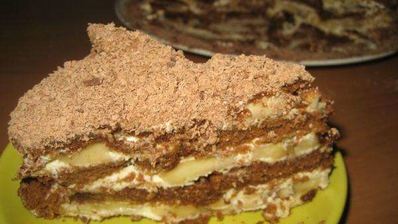 торт из пряников с бананами