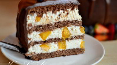 торт шоколадно-сливочный цветочная феерия