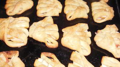 творожные конвертики с яблоками