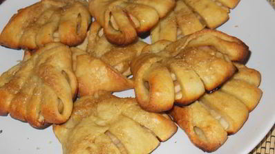 творожные конвертики с яблоками