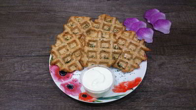 картофельные вафли с зеленью