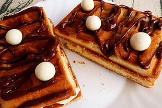 Песочные вафли с творожным кремом