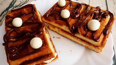 песочные вафли с творожным кремом