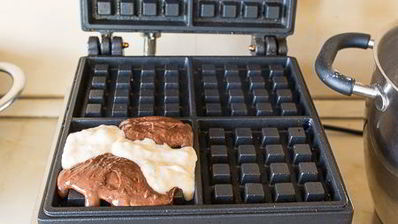 шоколадно-банановые вафли