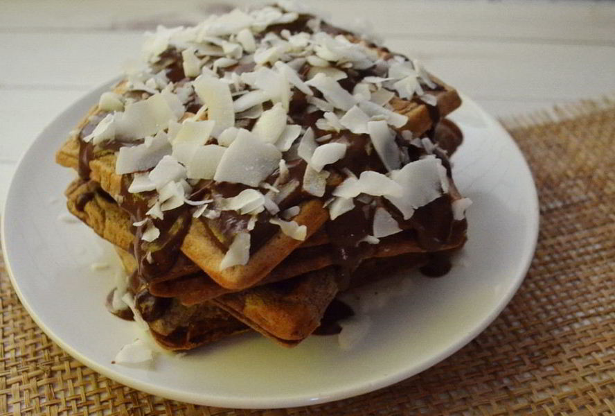 Шоколадно-творожные вафли