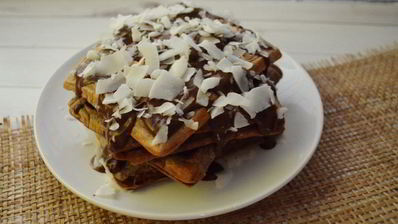 шоколадно-творожные вафли