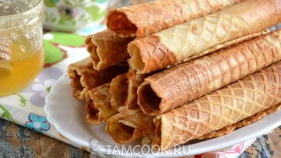 тонкие медовые вафли