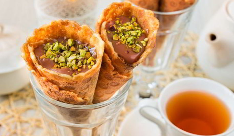 Рецепт вафельных трубочек с заварным шоколадным кремом