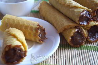 Вафельные трубочки со сгущенкой