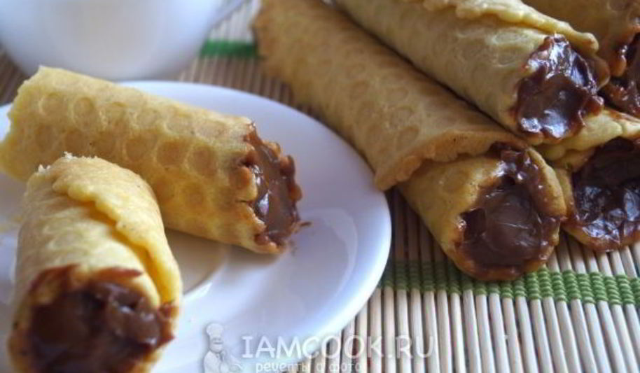 Рецепт вафельных трубочек со сгущенкой