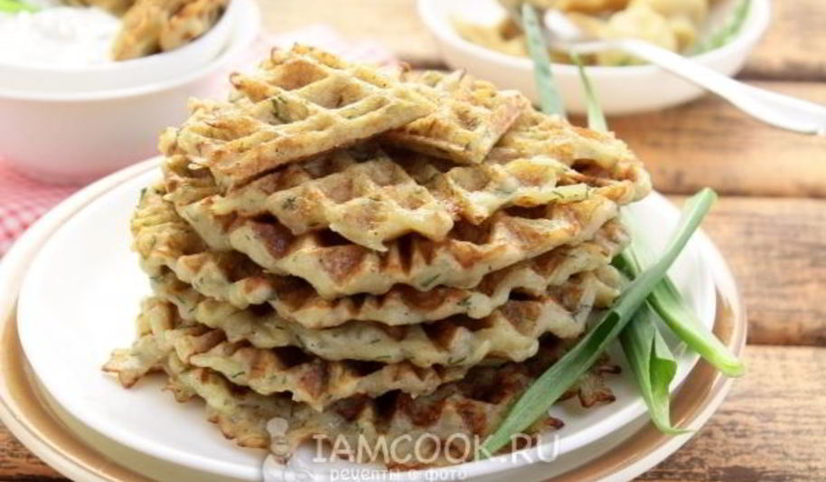 Рецепт вафель из картофеля с укропом