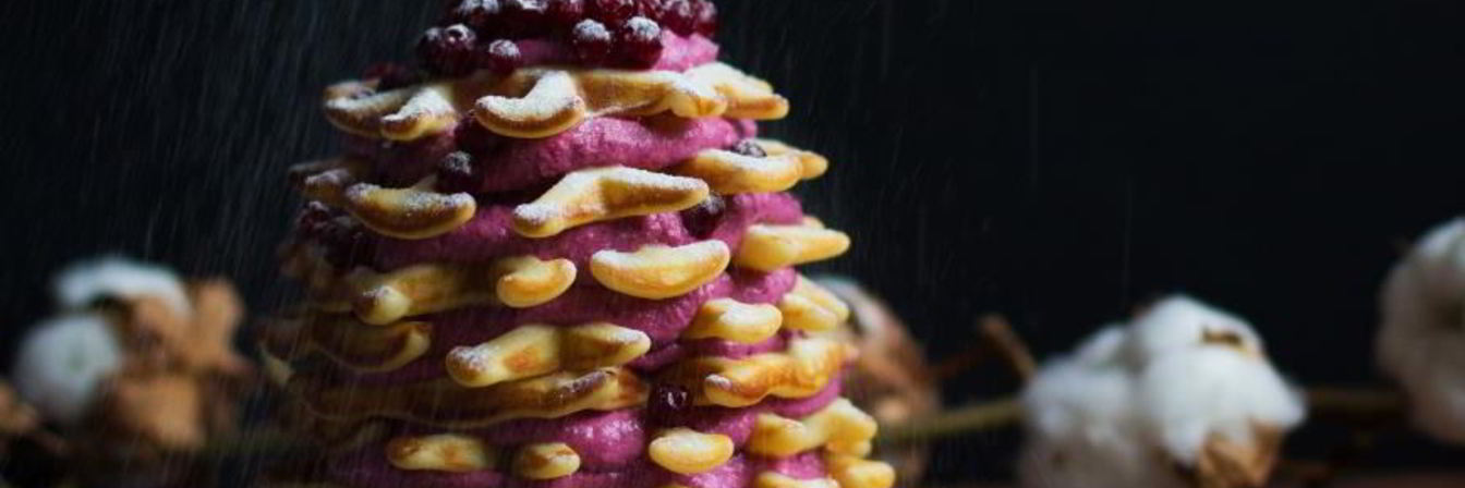 Венские вафли с ягодным творогом