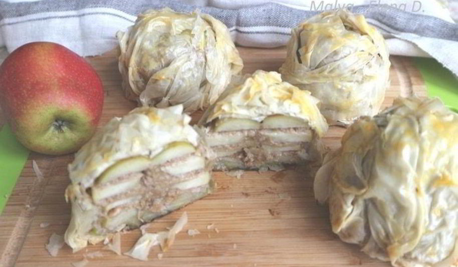 Рецепт яблок в тесте фило