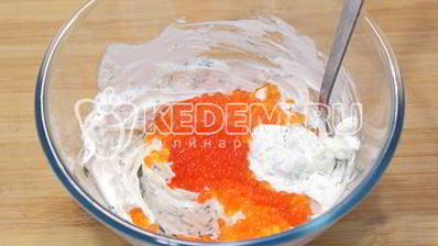 профитроли с икрой и творожной начинкой