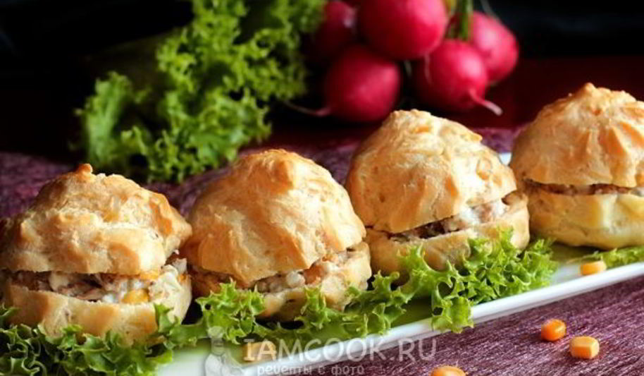 Рецепт профитролей со шпротами