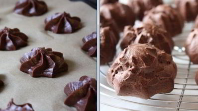 шоколадные профитроли со сливочно-шоколадным кремом