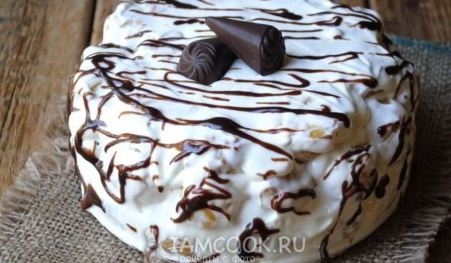 Рецепт торта из профитролей со сметанным кремом