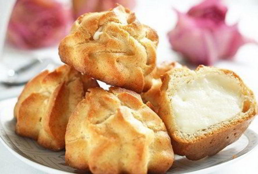 Воздушные профитроли с творожным кремом