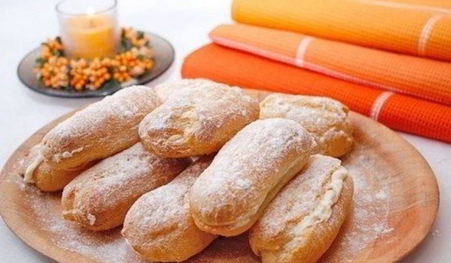 Рецепт эклеров домашних со сливочным кремом