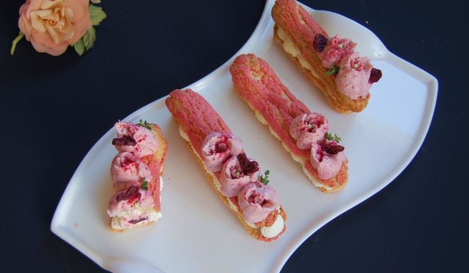 Рецепт эклеров малиновая роза