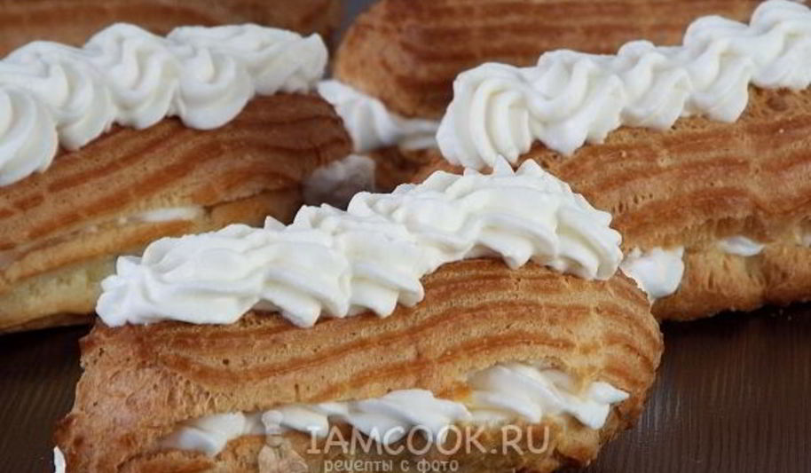 Рецепт эклеров со сливками