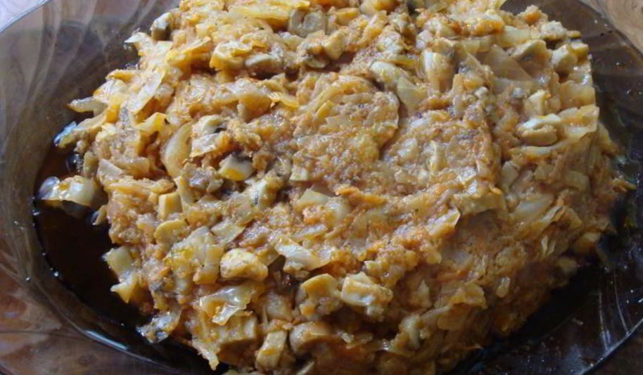 Рецепт капустной запеканки с грибами