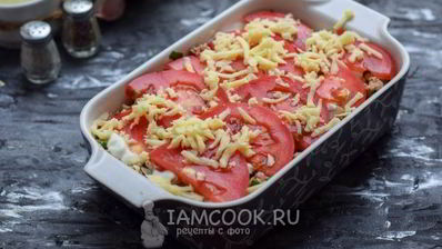 картофельная запеканка с фаршем и грибами