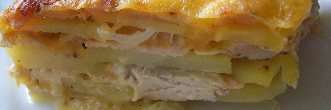 Картофельная запеканка с курицей и сыром