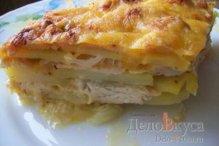 Картофельная запеканка с курицей и сыром
