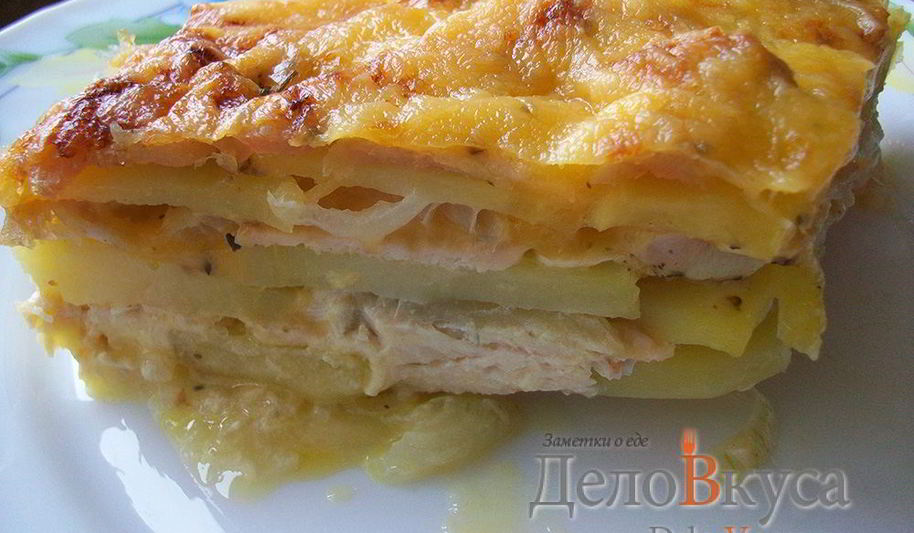 Рецепт картофельной запеканки с курицей и сыром