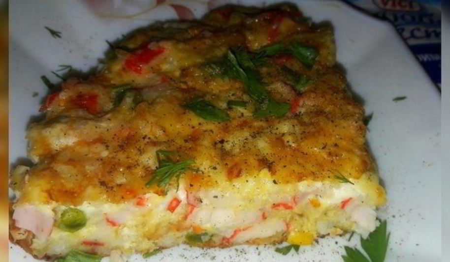Рецепт крабовой запеканки с овощами