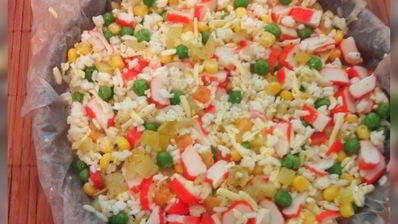 крабовая запеканка с овощами